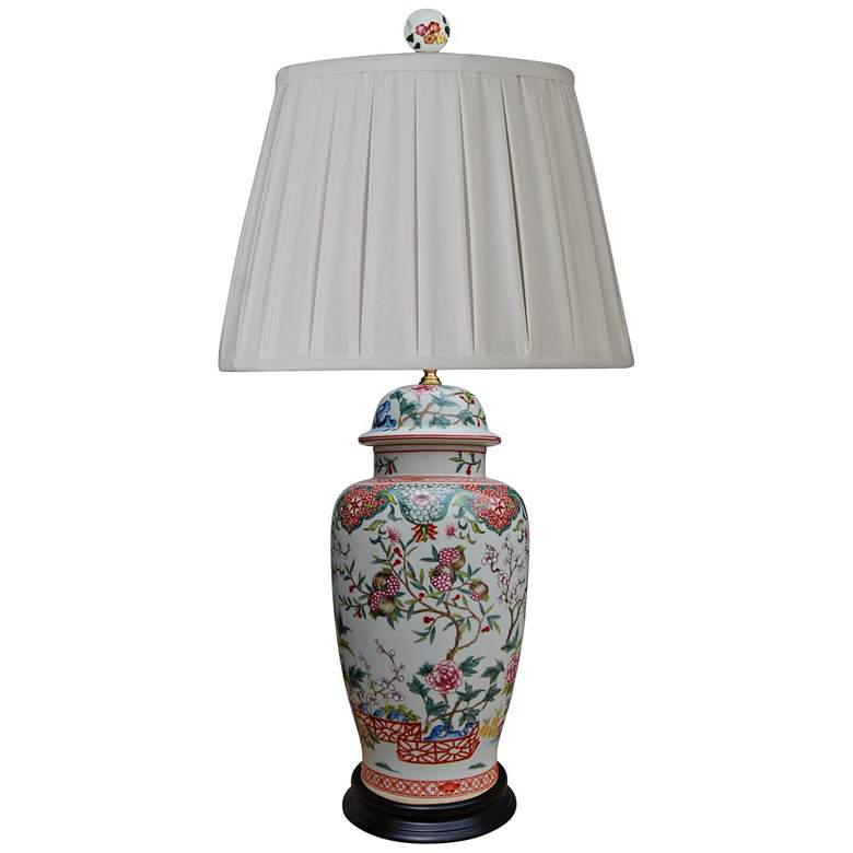Image 1 Dara Garden Flowers 29" Multi-Color Traditional Porcelain Table Lamp