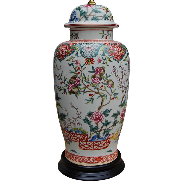 Image 3 Dara Garden Flowers 29 inch Multi-Color Traditional Porcelain Table Lamp more views