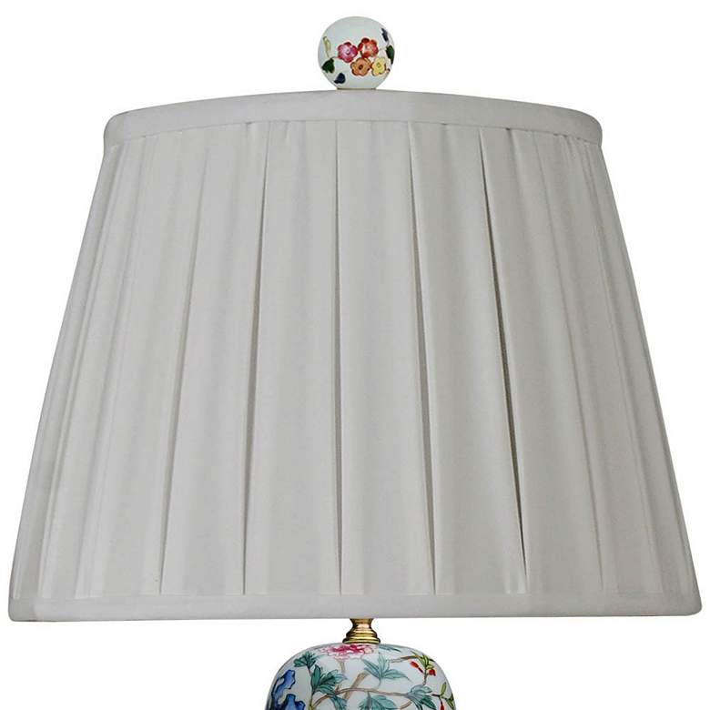 Image 2 Dara Multi-Color Porcelain Table Lamp with Anna Rayon Shade more views
