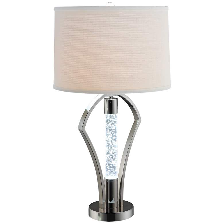 Image 1 Dara Nickel LED Night Light Table Lamp