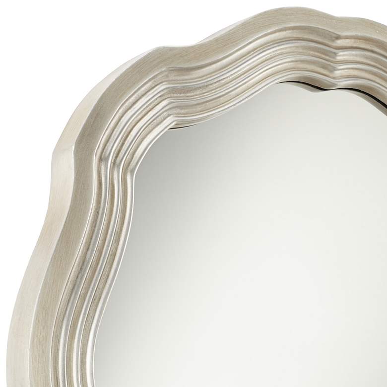Image 4 Dara Silver 32 1/2 inch Scalloped Round Wall Mirror more views