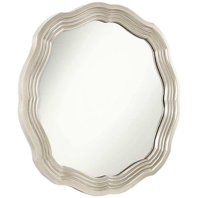 Image 5 Dara Silver 32 1/2 inch Scalloped Round Wall Mirror more views