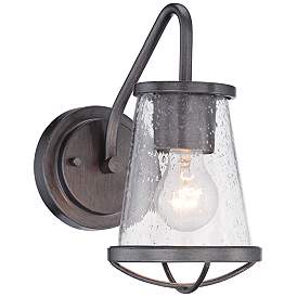 Image1 of Darby 10 1/4" High Weathered Iron Wall Sconce