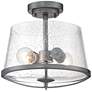 Darby 12" Wide Weathered Iron 2-Light Ceiling Light