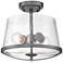 Darby 12" Wide Weathered Iron 2-Light Ceiling Light