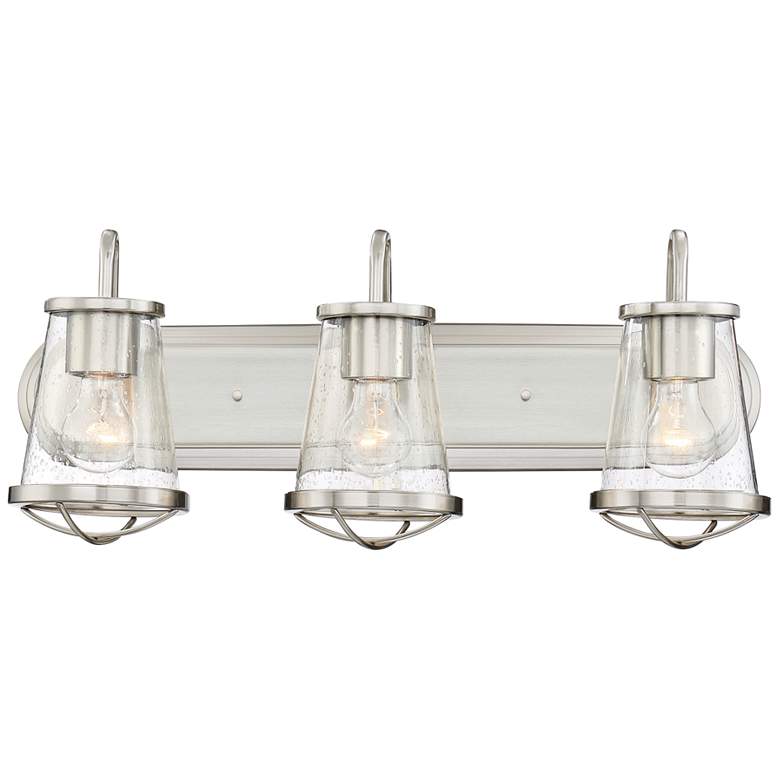 Image 2 Darby 24 inch Wide Satin Platinum 3-Light Bath Light