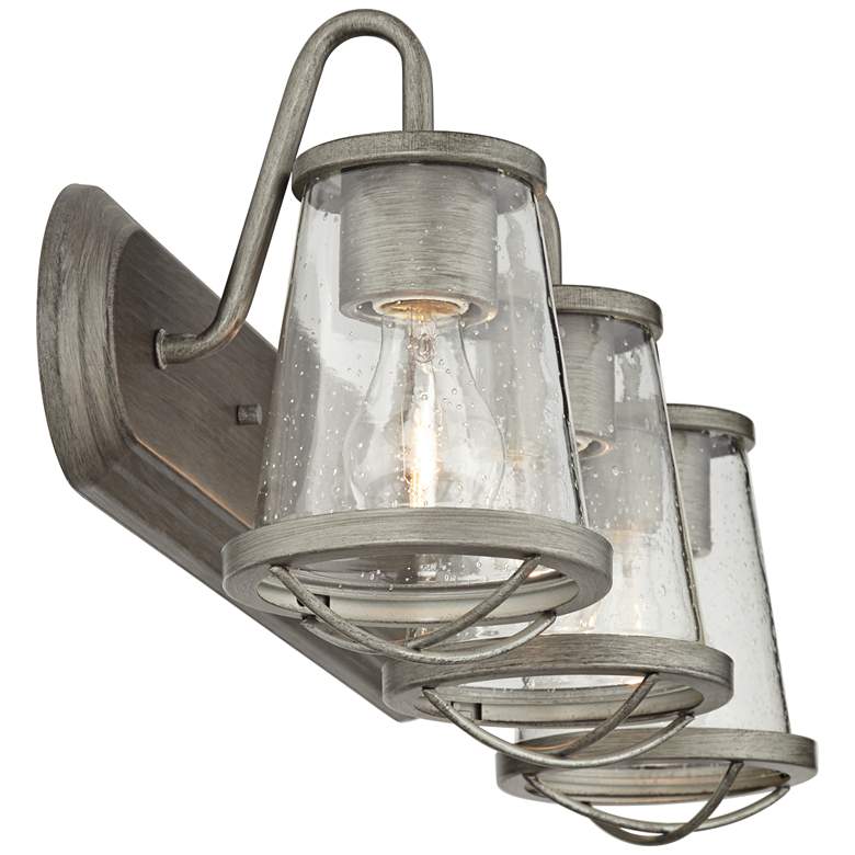 Image 4 Darby 24 inch Wide Weathered Iron Bath Light more views
