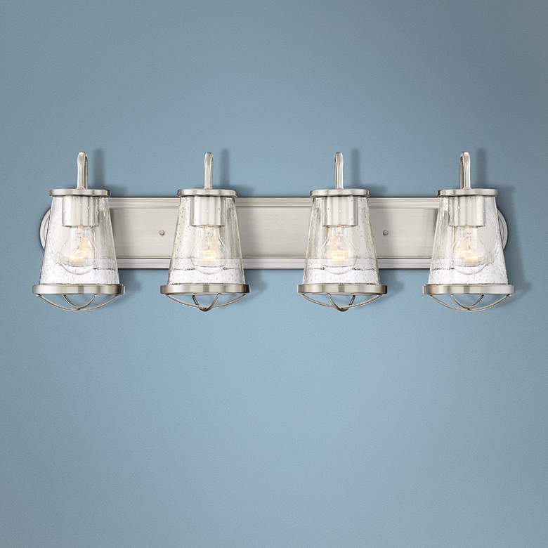 Image 1 Darby 30" Wide Satin Platinum 4-Light Bath Light