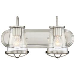 Darby 9 3/4&quot; High Satin Platinum 2-Light Wall Sconce