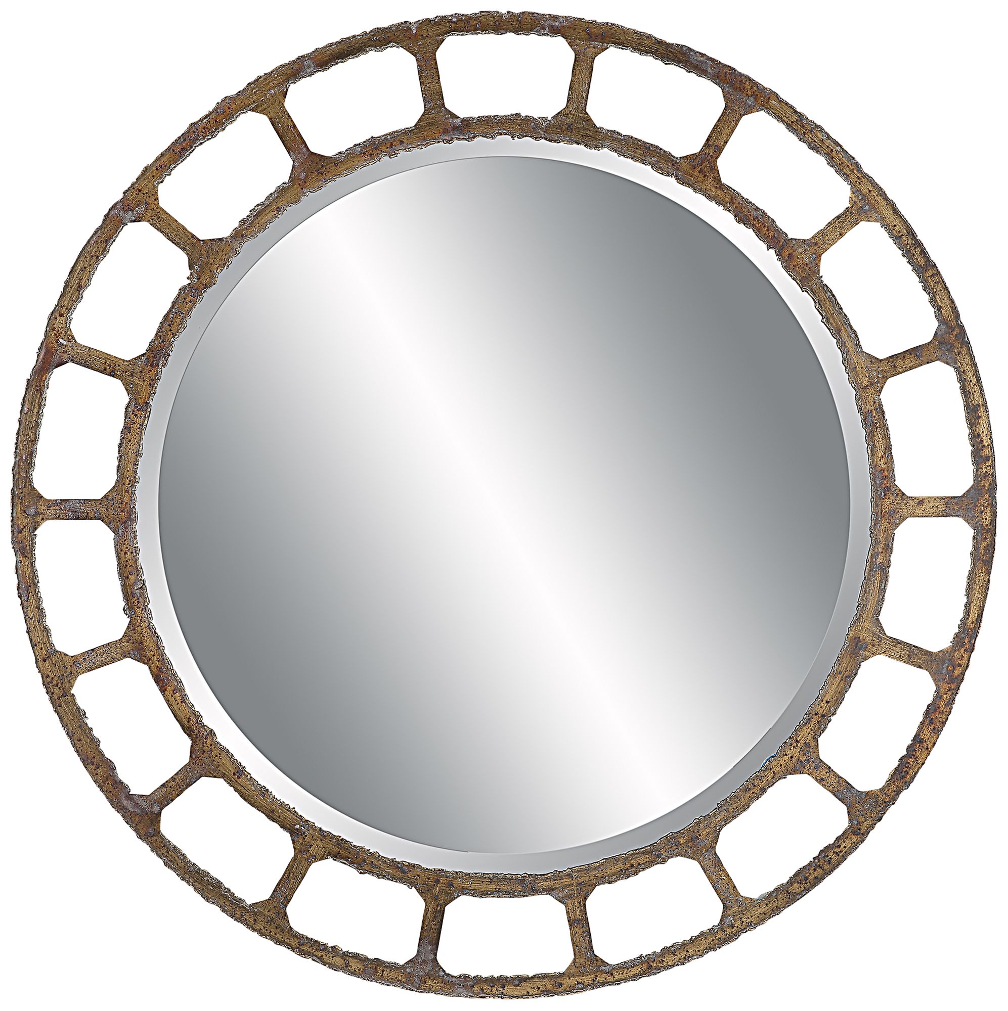 Darby Aged Golden Bronze 40" Round Oversized Wall Mirror - #293V0 ...