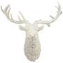 Darby Deer Head 32" High Aged White Wall Statue