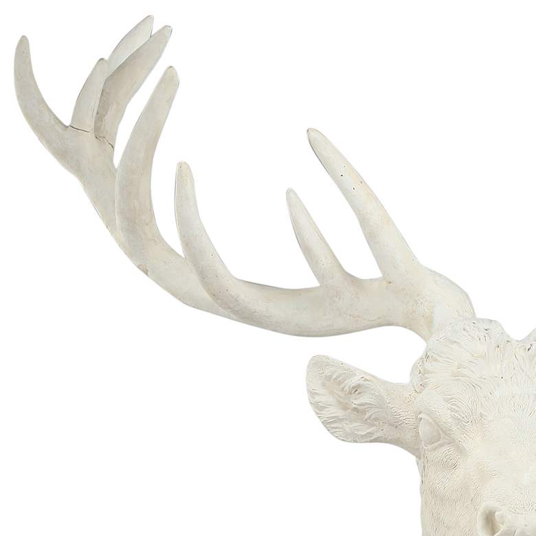 Image 2 Darby Deer Head 32" High Aged White Wall Statue more views