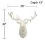 Thumbnail3 of Darby Deer Head 32" High Aged White Wall Statue more views
