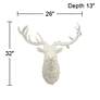 Darby Deer Head 32" High Aged White Wall Statue