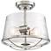 Darby Industrial Modern 12" Wide Satin Platinum 2-Light Ceiling Light