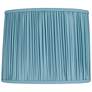 Darby Teal Shirred Slight Drum Lamp Shade 13x14x11 (Spider)