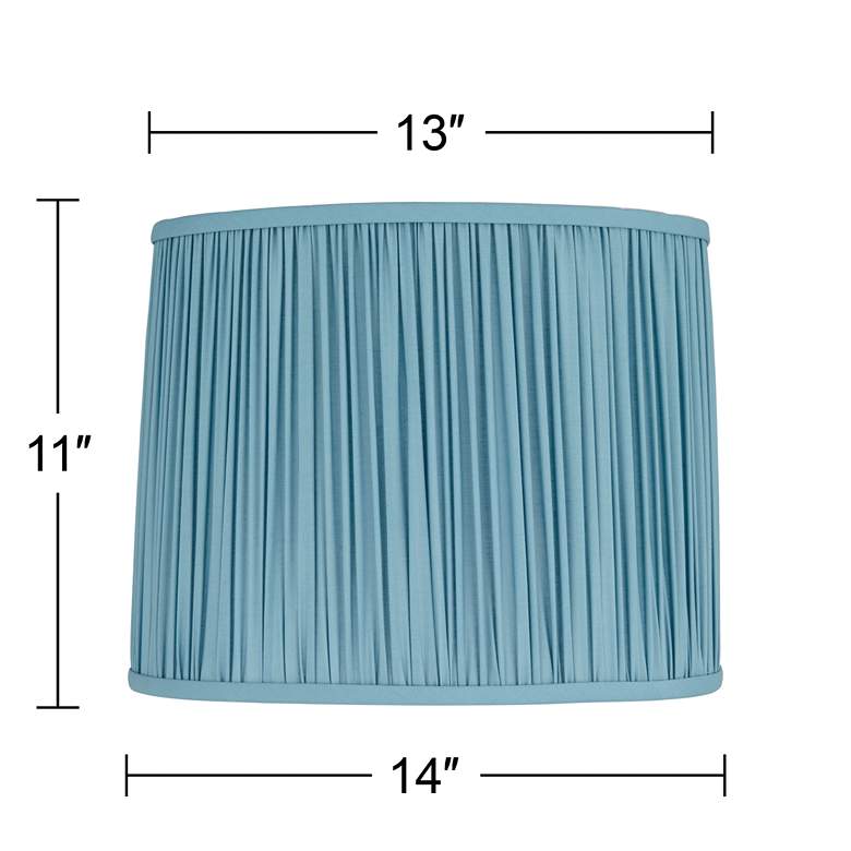 Image 6 Darby Teal Shirred Slight Drum Lamp Shade 13x14x11 (Spider) more views
