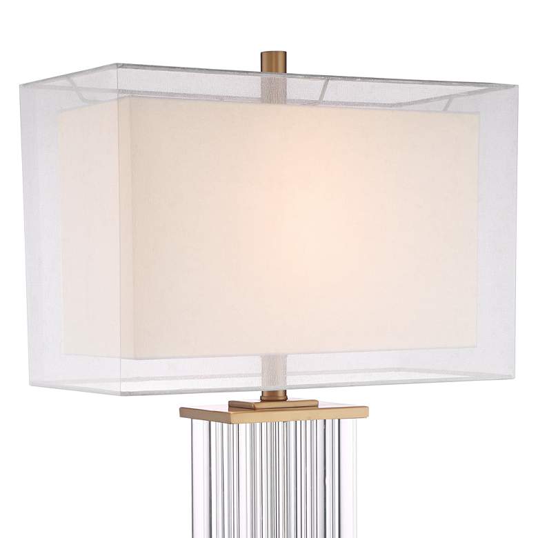 Darcia Double Shade Crystal Table Lamp with White Marble Riser more views