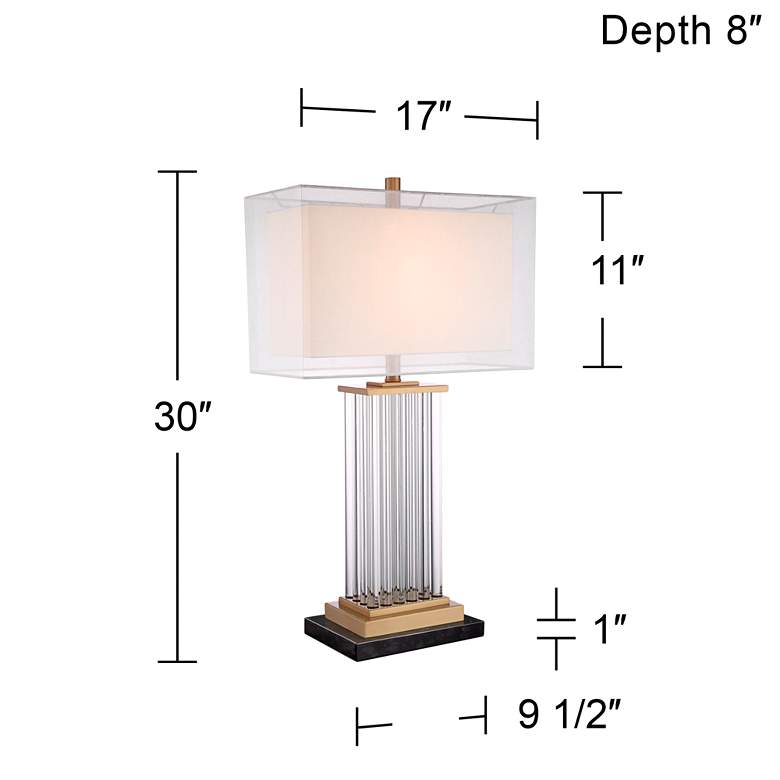 Image 6 Darcia Double Shade Glass Table Lamp with Black Marble Riser more views