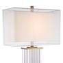 Darcia Double Shade Glass Table Lamp with White Marble Riser