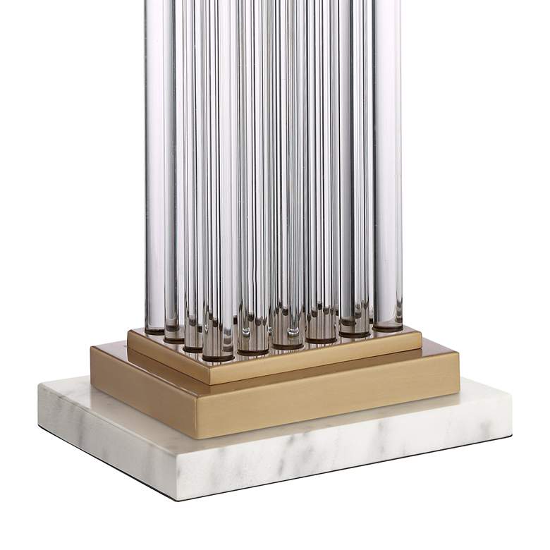 Image 4 Darcia Double Shade Glass Table Lamp with White Marble Riser more views