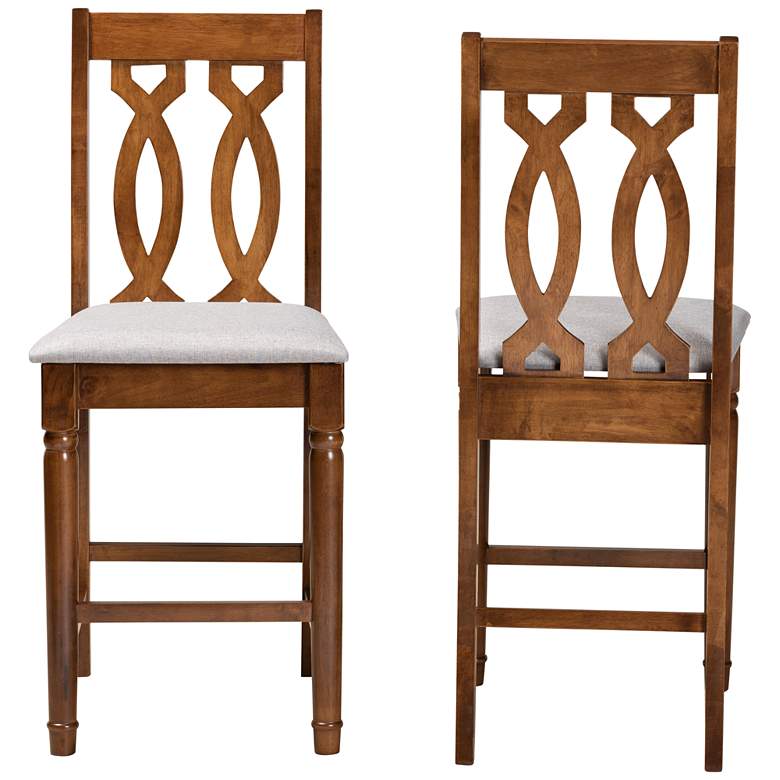 Image 5 Darcie 25 inch Walnut Brown Wood Counter Stools Set of 2 more views
