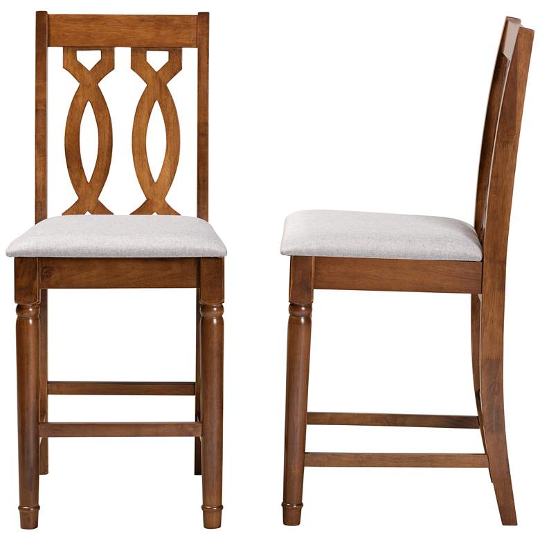Image 6 Darcie 25 inch Walnut Brown Wood Counter Stools Set of 2 more views