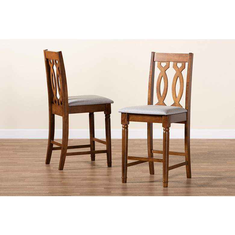 Image 7 Darcie 25 inch Walnut Brown Wood Counter Stools Set of 2 more views