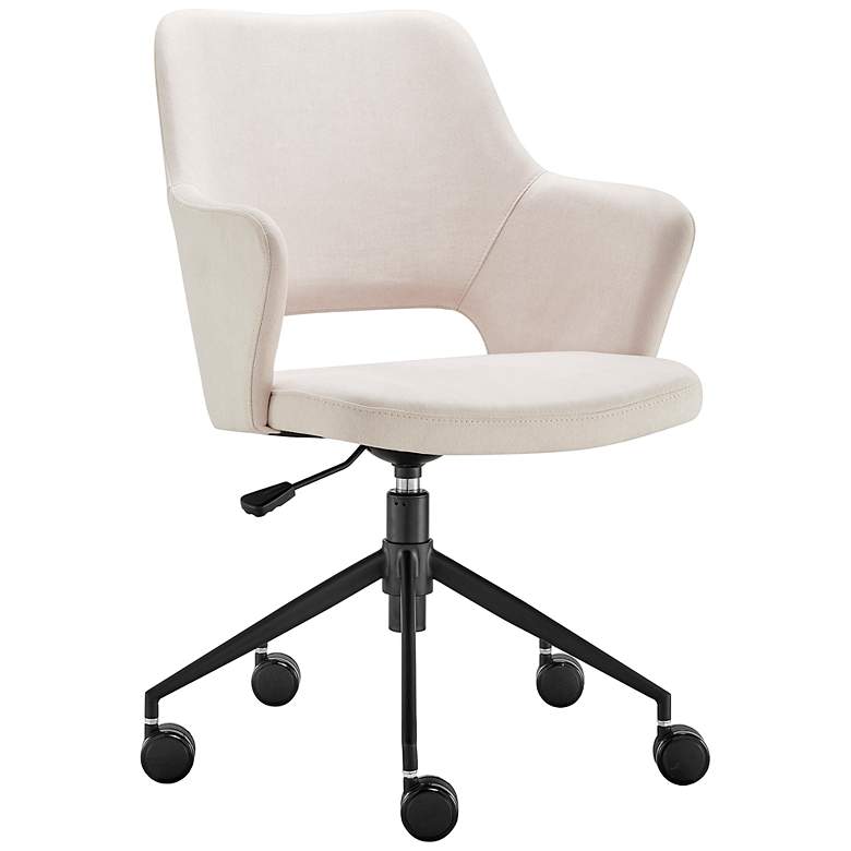 Image 1 Darcie Beige Fabric Adjustable Swivel Office Chair