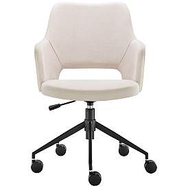 Image3 of Darcie Beige Fabric Adjustable Swivel Office Chair more views