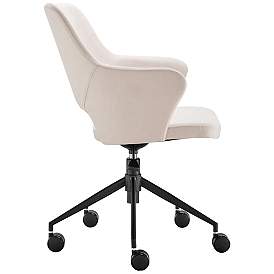 Image4 of Darcie Beige Fabric Adjustable Swivel Office Chair more views