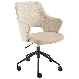 Image2 of Darcie Ivory Adjustable Swivel Office Chair