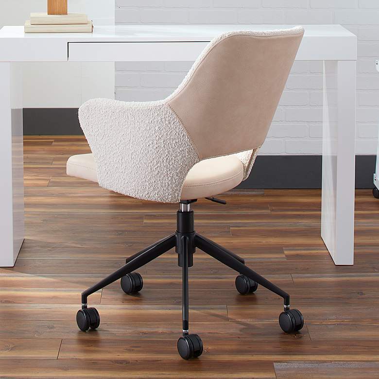 Image 1 Darcie Ivory Adjustable Swivel Office Chair