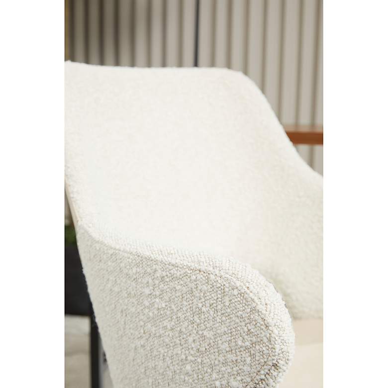 Image 6 Darcie Ivory Leatherette Fabric Swivel Armchair more views