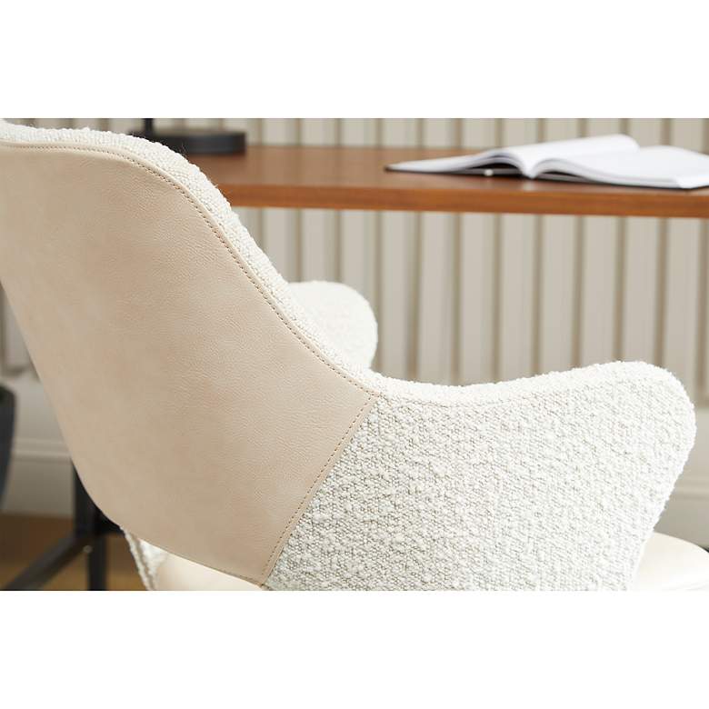 Image 7 Darcie Ivory Leatherette Fabric Swivel Armchair more views