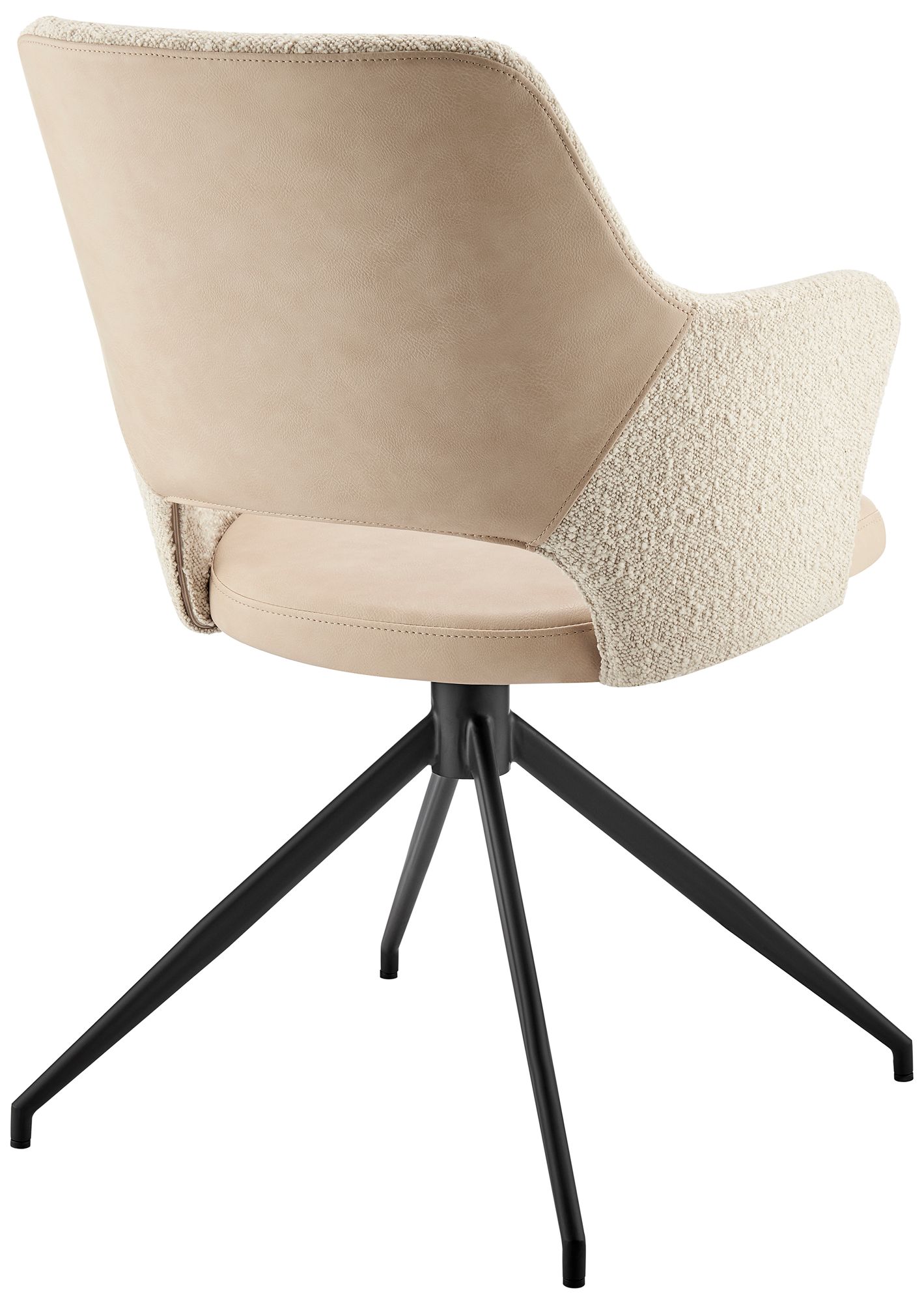 Darcie Ivory Leatherette Fabric Swivel Armchair in scene