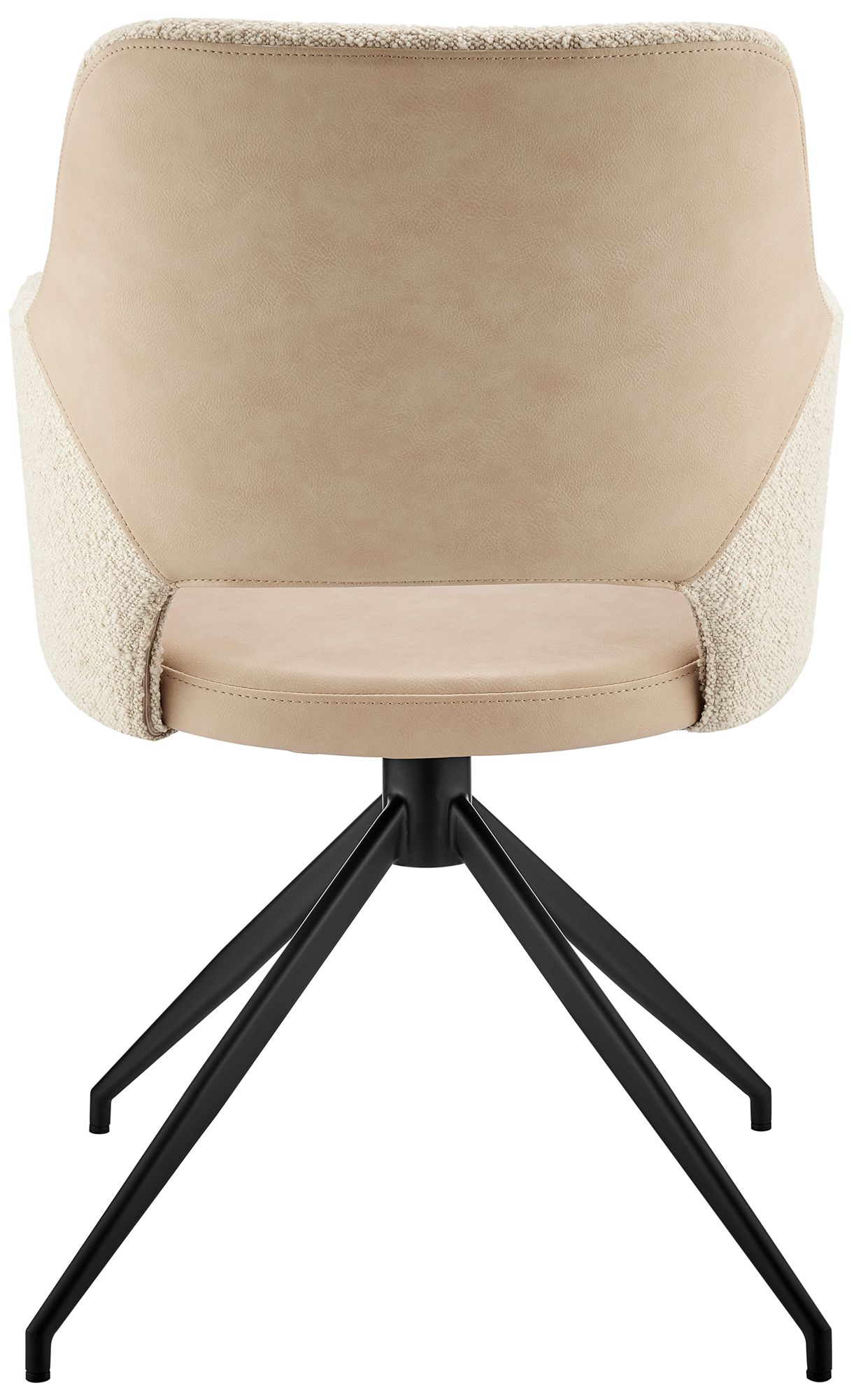 Darcie Ivory Leatherette Fabric Swivel Armchair in scene