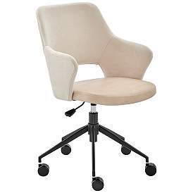 Image2 of Darcie Light Beige Adjustable Swivel Office Chair