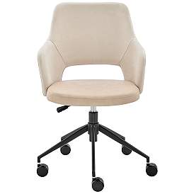 Image3 of Darcie Light Beige Adjustable Swivel Office Chair more views