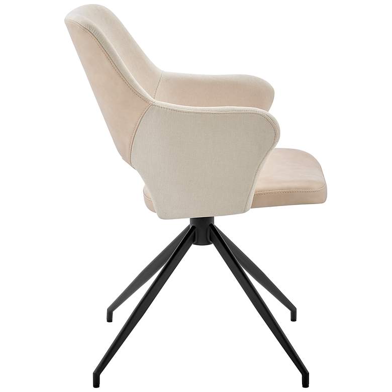 Image 6 Darcie Light Beige Leatherette and Fabric Swivel Armchair more views