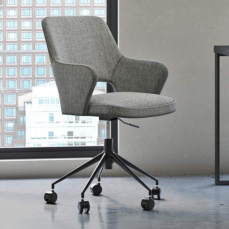 Image 1 Darcie Light Gray Fabric Adjustable Swivel Office Chair