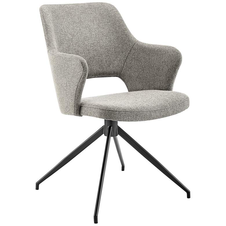 Image 2 Darcie Light Gray Fabric Swivel Armchair