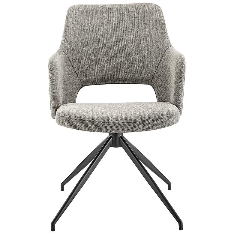Image 4 Darcie Light Gray Fabric Swivel Armchair more views