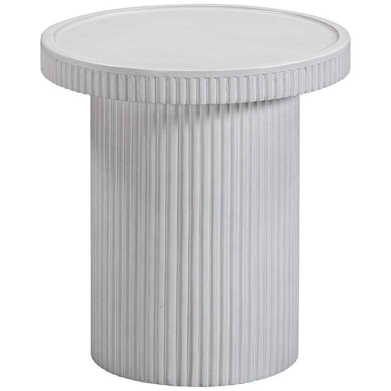 Image 2 Darcy 17 3/4" Wide White Indoor/Outdoor Round Side Table