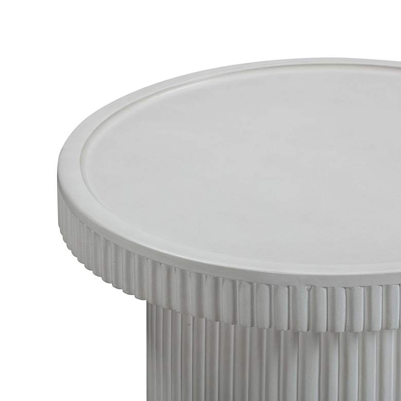 Image 3 Darcy 17 3/4" Wide White Indoor/Outdoor Round Side Table more views