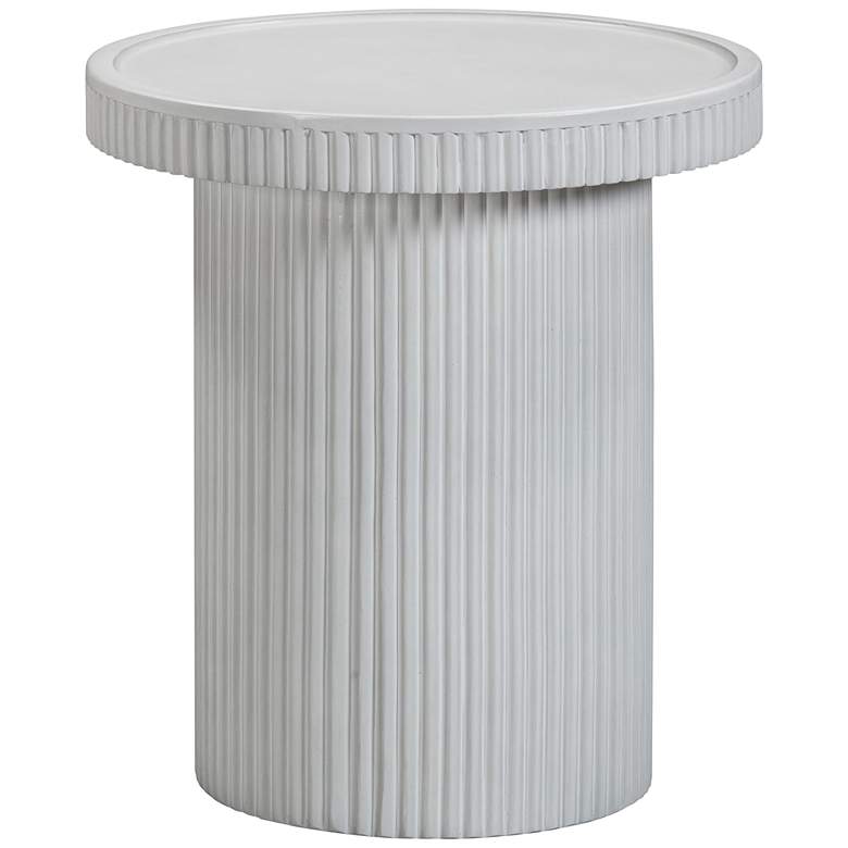 Image 5 Darcy 17 3/4" Wide White Indoor/Outdoor Round Side Table more views