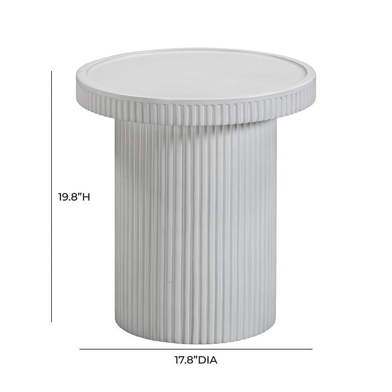 Image 6 Darcy 17 3/4" Wide White Indoor/Outdoor Round Side Table more views