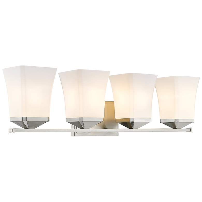Image 1 Darcy 28" Wide Brushed Nickel 4-Light Vanity Bath Light