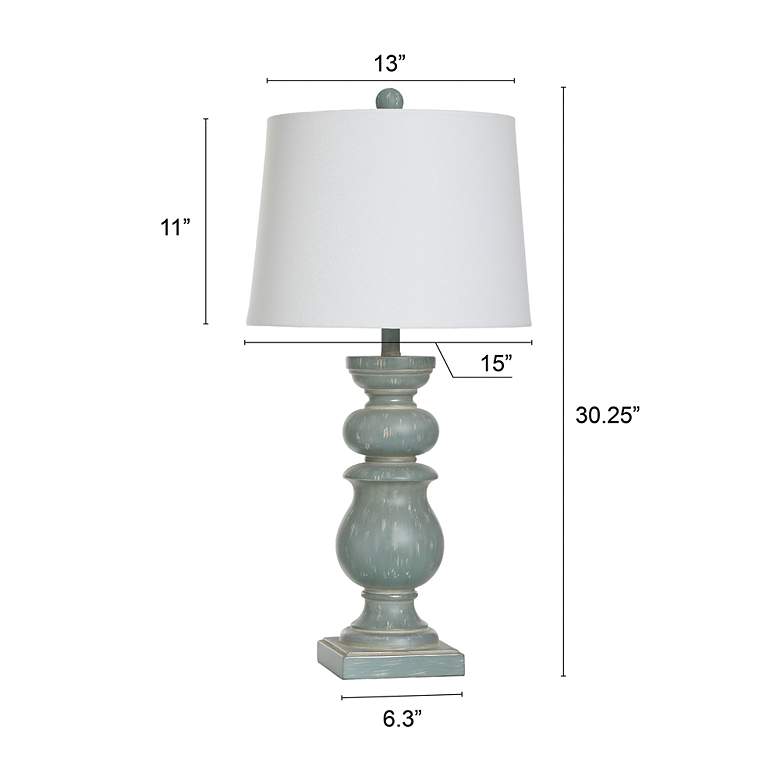 Image 7 Darcy 30.25" High Blue-Green Polyresin Table Lamp more views