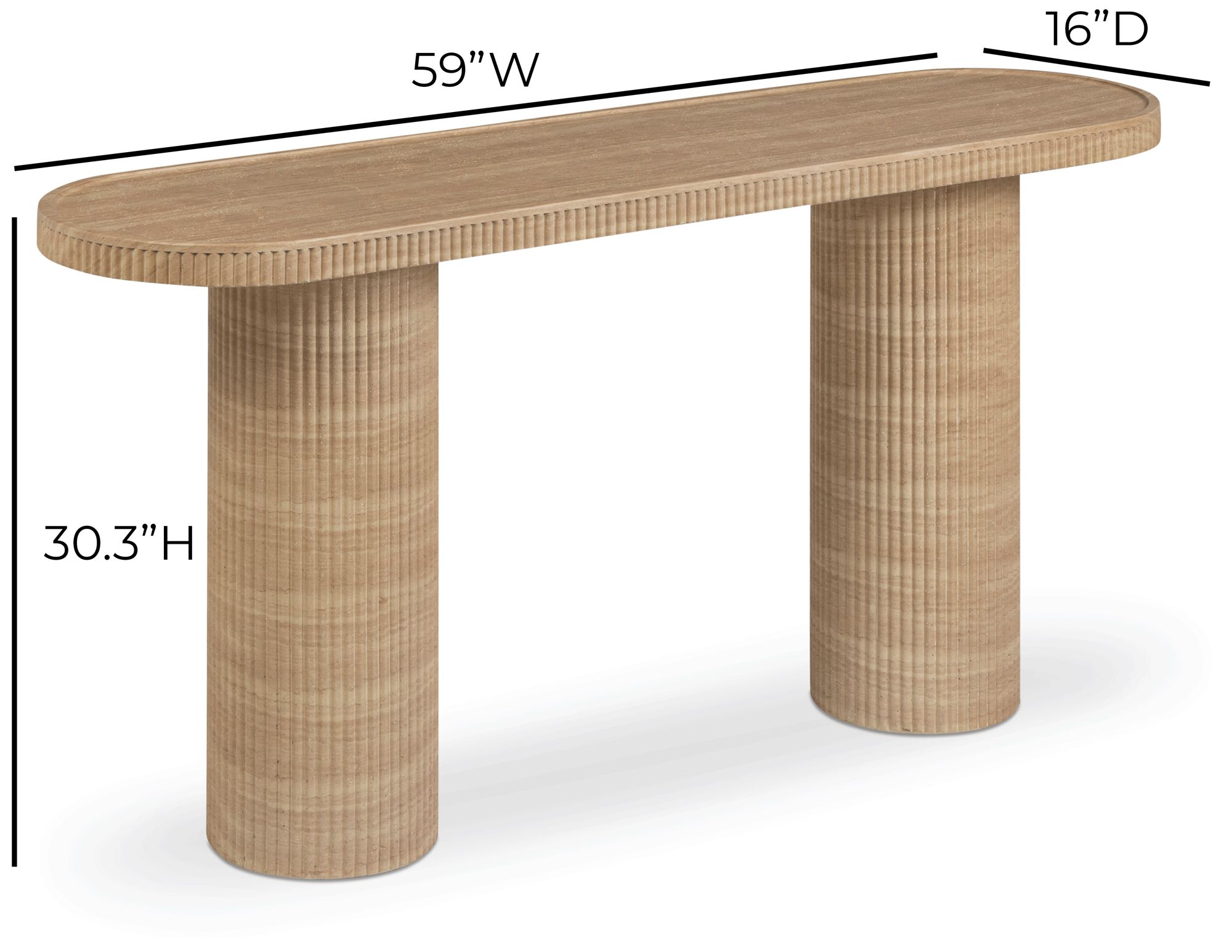 Image 2 Darcy Faux Travertine Concrete Indoor / Outdoor Console more views